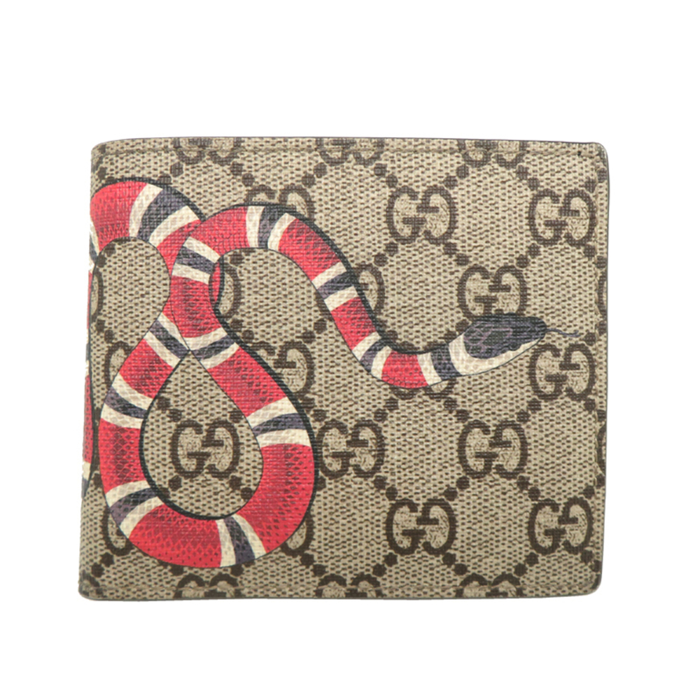 Gucci Women's Bi-fold Wallet 451266 GG Supreme Kingsnake
